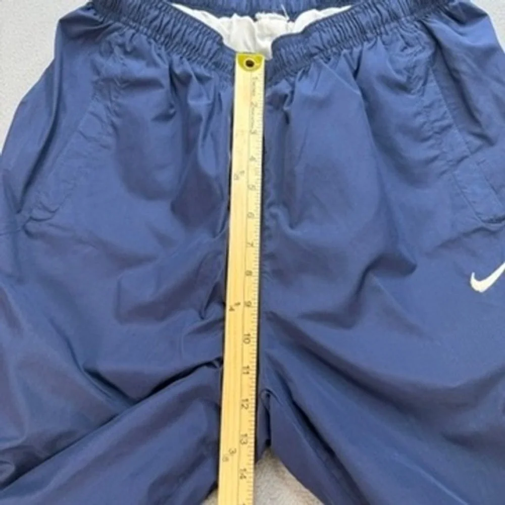 Nike Loose Fit Track Pants Mens Navy Blue White Side Stripe Mesh Lined Athletic